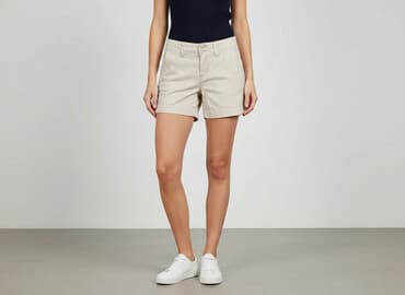 krótkie kremowe spodenki: Fransa, Szorty damskie, rozmiar S — 6