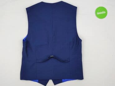 biala koszulka barcelony: Męska kamizelka garniturowa, granatowa - Klasyczny krój z dekoltem w — 3