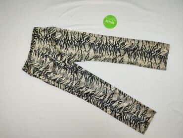 spodnie w krowie łaty: Material trousers for women, size S — 4