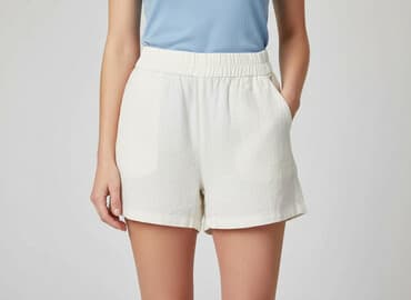 krótkie lniane spodenki: Stradivarius, Szorty damskie, rozmiar XS — 6