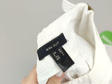 białe spodnie damskie mohito: MNG Suit, Spodnie materiałowe damskie, rozmiar S — 4