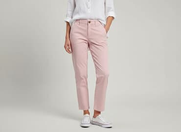 biale buty skarpetkowe: Zara, Spodnie materiałowe damskie, rozmiar M — 6