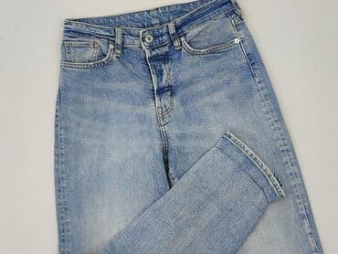 spodnie jeansy z wysokim stanem: DENIM JEANS, Jeansy damskie, rozmiar XS — 1