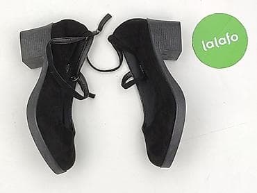 emel eobuwie: Czarne damskie czółenka na słupku z paskiem - Rozmiar: 41 (oznaczenie — 3