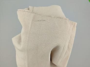 szerokie spodnie materialowe: Damskie szerokie spodnie w kolorze beżowym - Krój: luźny, proste — 5