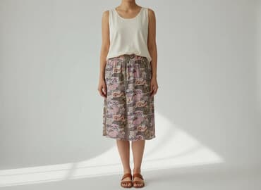 jedwabne spódnice midi: Women`s skirt, size L — 1