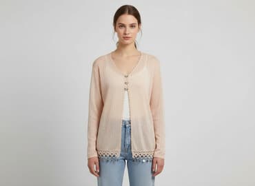 kamizelka bezowa mohito: Kardigan damski, rozmiar S — 6