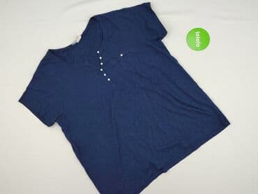 koszulka z długim rękawem w paski: T-shirt damski, 2XL — 2