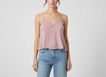 bluzki złotą nitką: Warehouse, Top damski, rozmiar S — 6