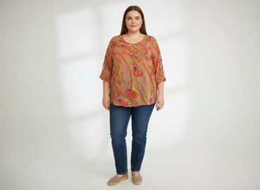 bluzki sweterkowa z krótkim rękawem: Koszula damska, rozmiar 5XL — 1