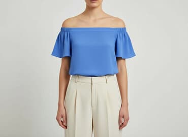 niebieska bluzki z krótkim rękawem: New Look, Bluzka damska, rozmiar M — 1