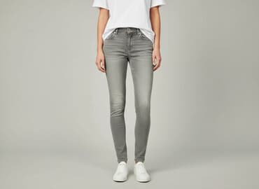 szare jeansy damskie stylizacje: Zara, Jeansy damskie, rozmiar S — 8