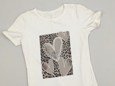 bluzki basic z dekoltem v: T-shirt damski, S — 1