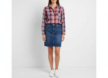 sukienka w czerwoną kratę damska: Koszula damska, rozmiar M — 6