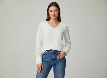 bluzki ludowe biale: Bluzka damska, rozmiar L — 6