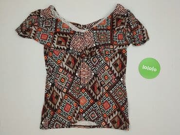 brązowa bluzki z krótkim rękawem: Bluzka damska, rozmiar S — 3