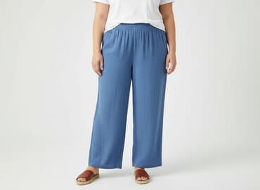 biale szerokie jeansy: Spodnie damskie, rozmiar 5XL — 5