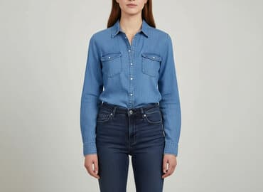 koszula niebieska hm: Denim Co, Koszula damska, rozmiar M — 7