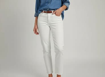 białe spodnie ciążowe: Wear, Jeansy damskie, rozmiar M — 9