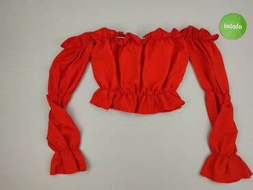 czerwona bluzki z bufkami: Bluzka damska, M — 3