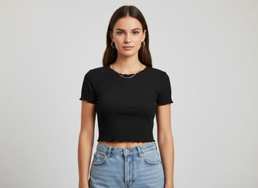 shein czarne bluzki: Shein, Top damski, rozmiar S — 6