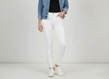 zalando białe jeansy damskie: Jeansy damskie, rozmiar M — 7