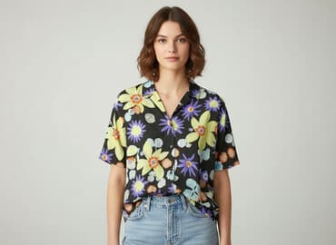 koszula cytryny hm: H&M, Koszula damska, rozmiar L — 1