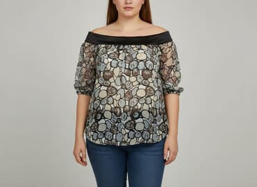 srebrne bluzki wieczorowe: Bluzka damska, rozmiar XL — 6