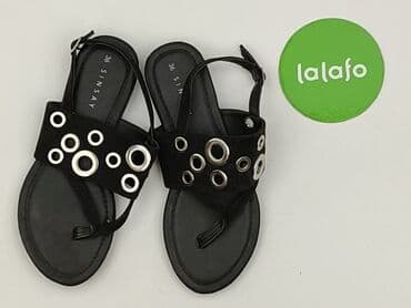 czarne sandały na obcasie allegro: Sinsay, Sandały damskie, 36 — 2