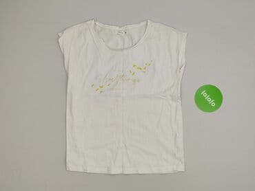 biały t shirt ze złotym nadrukiem: Reserved, T-shirt damski, rozmiar S — 2