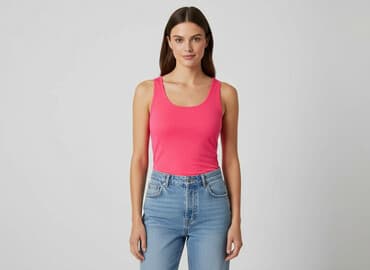 koszulki bez rękawów damskie lauren ralph lauren: Tessentials, T-shirt damski, rozmiar L — 1