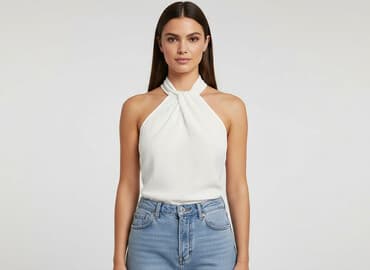 damska bluzka zapinana z tyłu krzyżówka: Жіноча блуза, розмір S — 1