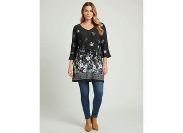 sukienka midi w kwiaty na wesele: F&F, Туніка жіноча, розмір S — 1