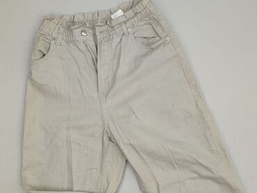 srebrne legginsy: H&M, Material trousers for women, size S (EU 36) — 1