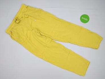 zolte: Spodnie materiałowe damskie, rozmiar L — 2