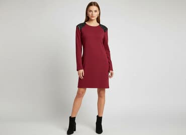 jakie rajstopy do bordowej sukienki: Sukienka damska, rozmiar S — 5