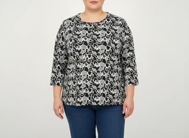 bluzki koszulowe czarne: Bluzka damska, rozmiar 8XL — 6