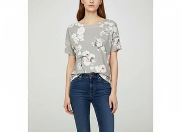 bluzki z krótkim rękawem plus size: T-shirt damski, rozmiar S — 1