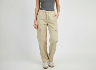 białe cargo bershka: Bershka, Spodnie cargo damskie, rozmiar 2XS — 8