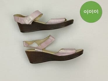 buty na koturnie z futerkiem: Casu, Sandały damskie, rozmiar 40 — 4
