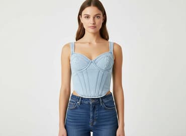 gorsetowe bluzki: PrettyLittleThing, Top damski, rozmiar XS — 8