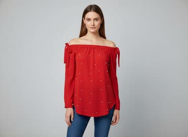 czerwona bluzki wieczorowe: Bluzka damska, rozmiar M — 1