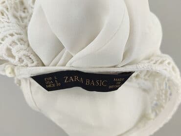 białą bluzka z długim rękawem zara: Zara, Bluzka damska, rozmiar L — 4