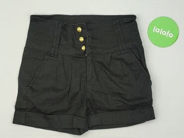 krótkie czarne spodenki z wysokim stanem: Pieces, Szorty damskie, rozmiar S — 2