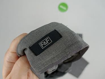 szare szerokie jeansy: F&F, Spodnie materiałowe damskie, rozmiar L — 4