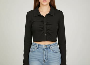 shein czarne bluzki: Shein, Top damski, rozmiar S — 6