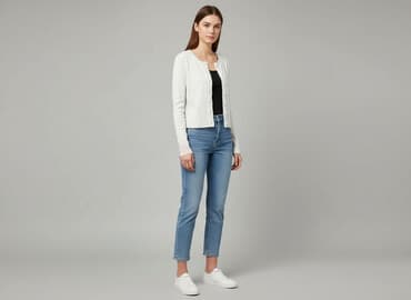 sweter z krótkim rękawem h m: H&M Divided, Kardigan damski, rozmiar XS — 8