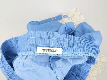 szerokie spodnie do kolan: Material trousers for women, size S — 5