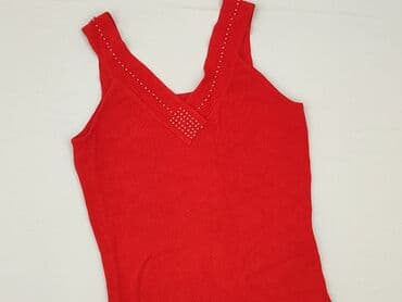 czerwona bluzki z dekoltem v: Bluzka damska, rozmiar S — 2