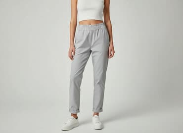 crop kapcie: Spodnie materiałowe damskie, rozmiar S — 5